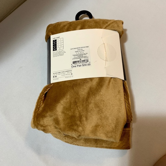 HUE Tan Camel Rubber Brown Corduroy Mid-Rise Leggings XXL New With Tags - Picture 3 of 3